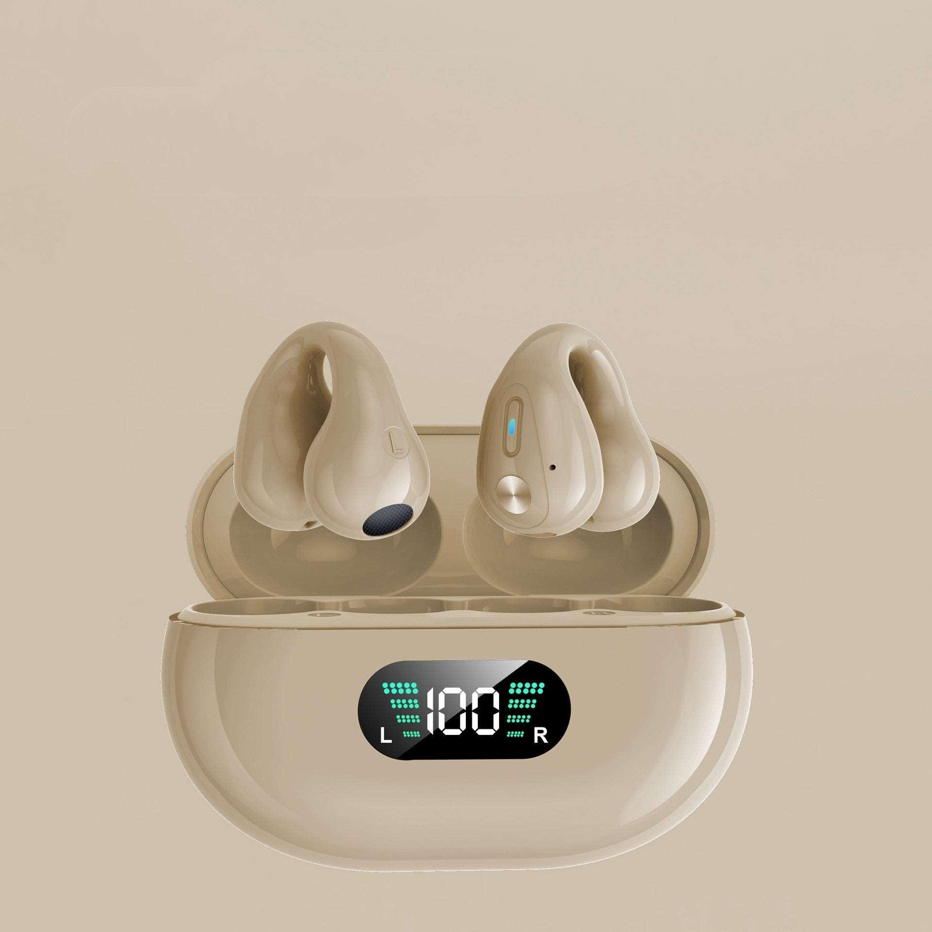 Ear Clip Sports Headsets in cream color