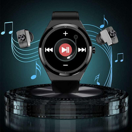 Black color 2-in-1 Bluetooth Smartwatch